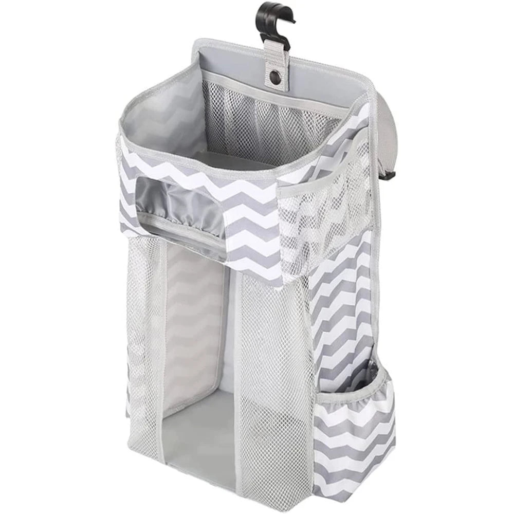 Changing Table Diaper Organizer - Baby Hanging Diaper Stacker Nursery Caddy Organizer for Cribs Playard Baby Essentials Storage