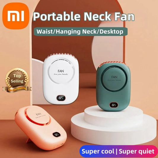 Xiaomi Portable Hanging Neck Fan Mini Cooling Waist Fans Bladeless USB Rechargeable Sports Cooler Fan For Outdoor Sports Travel