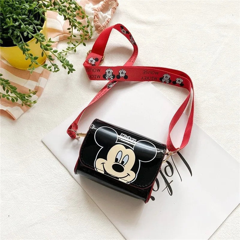 Disney Mickey Children's Bag Minnie New Shoulder Bag Cute Cartoon Crossbody Bag Trendy Mini Square Bag Fashion Coin Purse