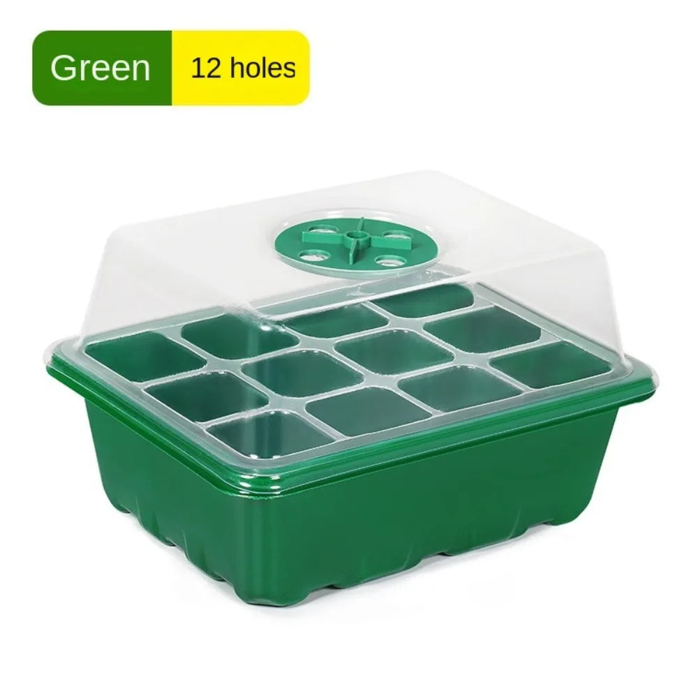 6/12Grids Seed Starter Tray with Ventilation Hole Seeds Growing Cultivation Planting Box Mini Greenhouse Plant Starter Kit