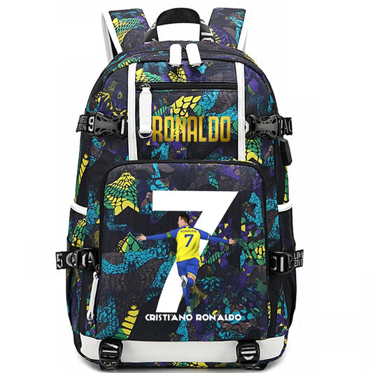 Ronaldo Print Student School Bag Children's Backpack Outdoor Travel Bag