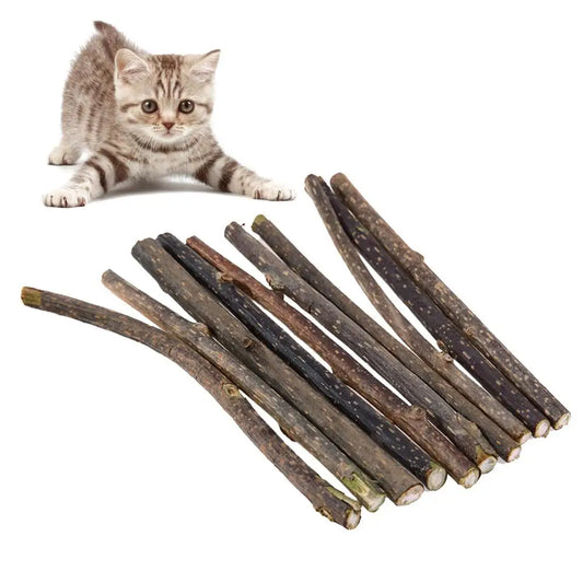 10Pcs Natural Catnip Cat Snacks Sticks Catnip Pet Cat Toys Silvervine Toothpaste Stick Cleaning Teeth tooth care