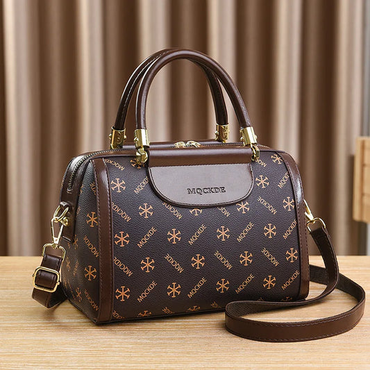 2024 New Fashion Boston Women's Bags Large Capacity Luxury Designer Handbag Quality Leather Single Shoulder Crossbody Bag women