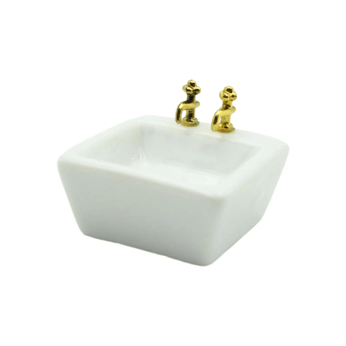 1/12 Dollhouse Simulation Washbasin Pretend Toy Life Scene Mini Basin Sink for Mini House Landscape Accessories Decoration