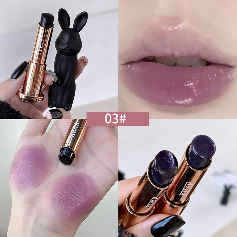 Rabbit Black Lip Balm Gloss Not Dryness Peach Transparent Lip Tint Moisturizing Lips Makeup Base Children's Lipsticks For Girl