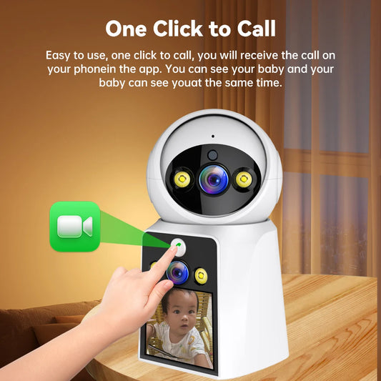 DIFANG yoosee 4K Two Way Video Call WiFi Camera, Dual Lens, Auto Tracking, Night Vision, Indoor Wireless Baby Monitor Camera