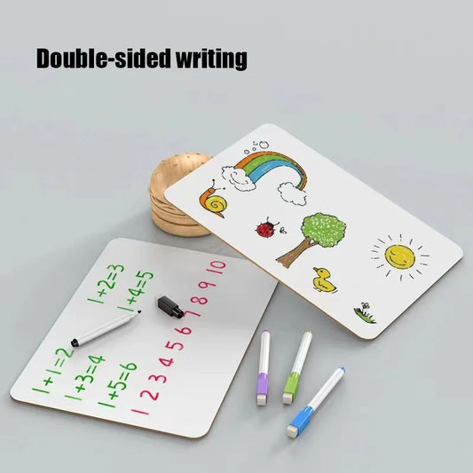 Double-Sided Mini Whiteboard for Kids, Portable Teaching Whiteboard with Stand, Whiteboard for Home and School Message Board