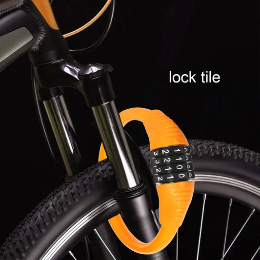 Bicycle Lock Anti-theft 4Digit Password Mountain Road Bike Safety Lock Portable Chain Number Lock Motorcycle Combination Padlock