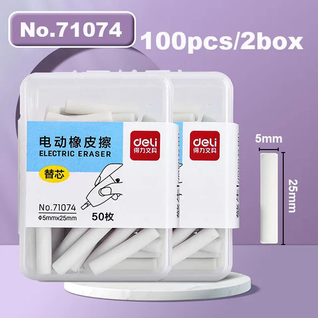 Deli Electric Rubber Pen Automatic Eraser with Erasers Refills Battery Power for Kids Sketch Drawing Erasing Stationery Supplies