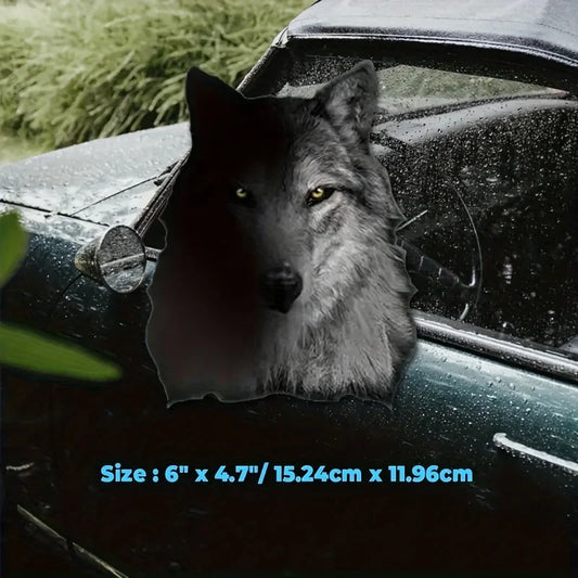 3D Wolf Pattern Car Stickers Waterproof for DIY Auto Window Cool Sunscreen Vinyl Decals Animal Vehicle Decoration