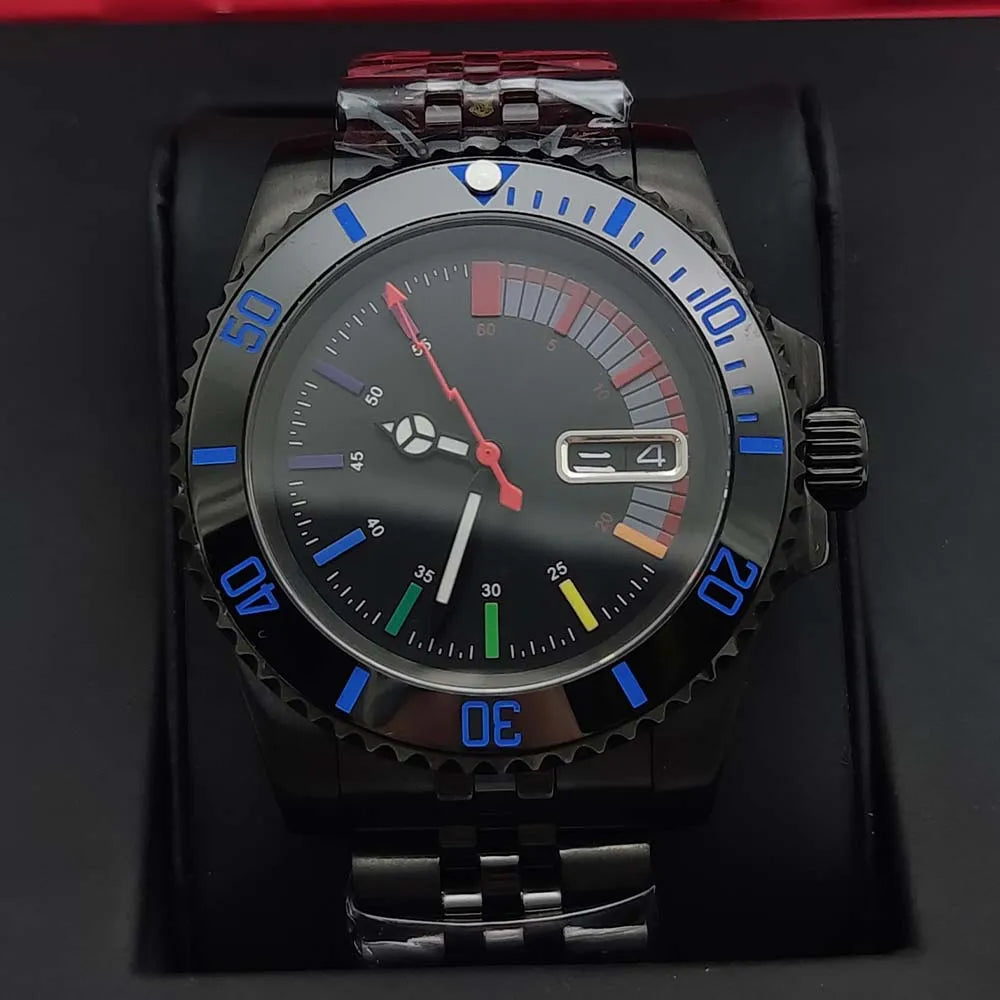 Men's New NH36 Automatic Mechanical Watch Rainbow Aseptic Dial Waterproof Case Casual Fashion Business Men's Watch
