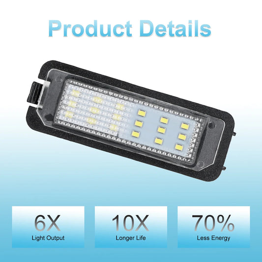 White License Plate Light For VW Passat CC Golf MK7 Seat Leon 1 Canbus No Error Bright LED License Plate Light