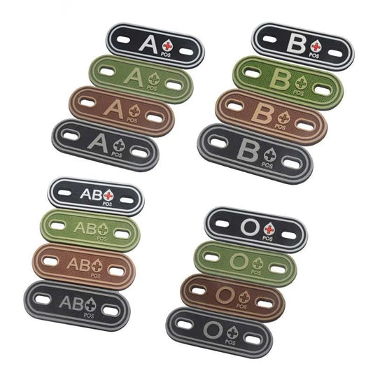 2PCS,A B AB O Positive Blood Type PVC Patch,Shoelace Blood Buckle Tactical Patches,Clothing Zipper,Backpack Blood Tag Charm,