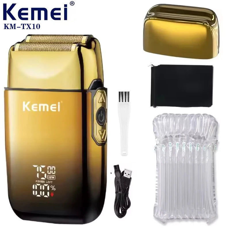 Kemei TX10 Electric Shaver Hair Rechargeable Beard Foil Razor For Men Bald Head Shaving for Men Machine
