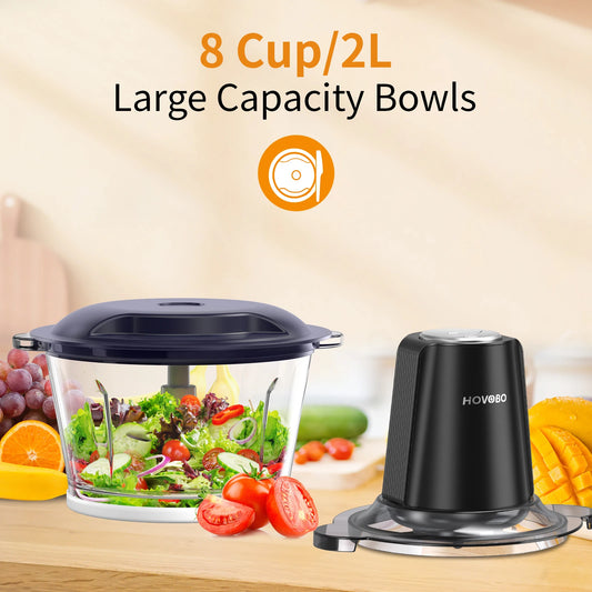 Food Processor Electric Meat Grinder 500W Food Chopper 2 Speed for Vegetable Kitchen Cutter Medium Super Chopping Grinding