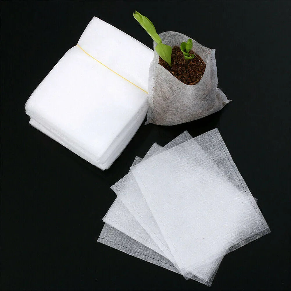 100Pcs Plant Grow Bags Biodegradable Nursery Bag Non-Woven Fabric Plant To Sow Flower Pots For For Garden Accessories Tools