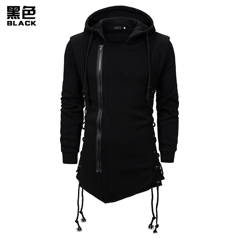 Autumn New Men Hoodies Sweatshirts Casual Solid Long Sleeve Hoodie Men Slim Fit Dark Hooded Loose Jacket Coats