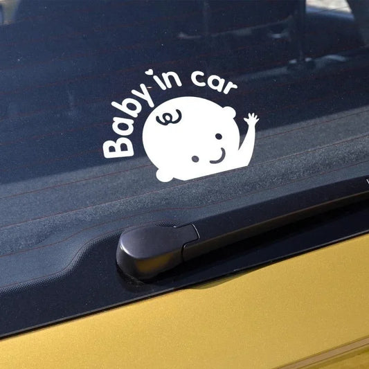 Baby in Car Baby Safety Sign Car Sticker Reflective Sticker Warning Sticker Cute Baby Window Car Decal Sticker Car Accessories