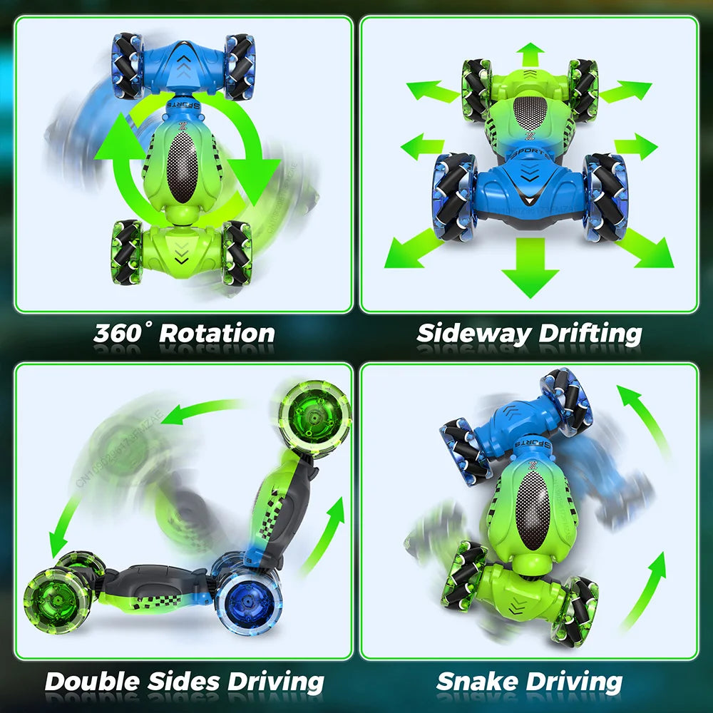 Remote Control Car Toy for Boys and Girls Gesture Sensing RC Stunt Car 4WD Transform Drift RC Cars with Lights Birthday Gift Kid