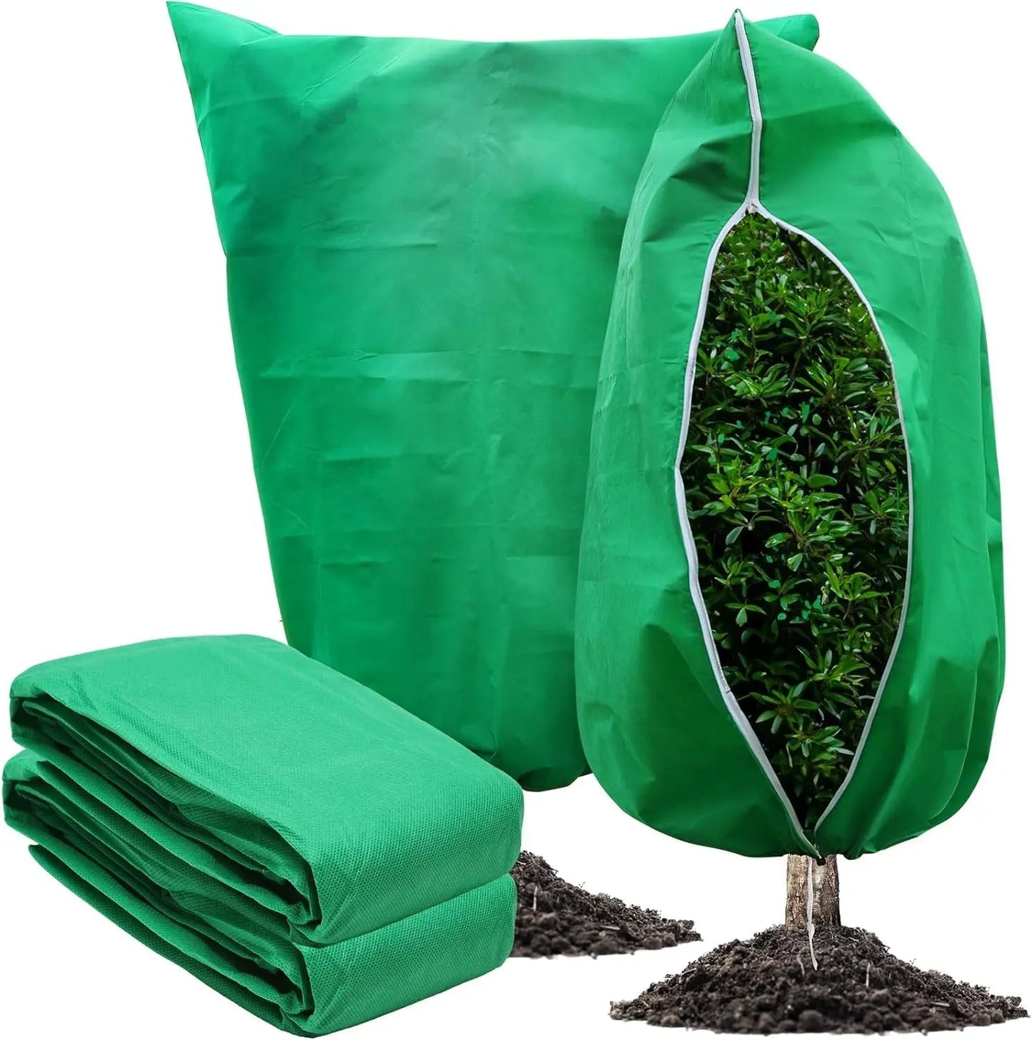 1PC Winter Plant Warm Cover Non-woven Plant Anti Freezing Bag In Outdoor Yard Vegetation Anti-Frost Bag Drawstring Zipper Design