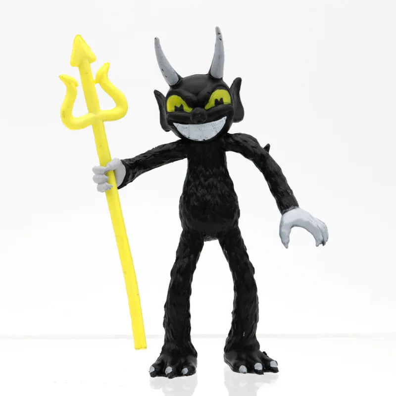 6pcs 9cm PVC Cup Head Game Model Cuphead Anime Action & Toy Figures Set