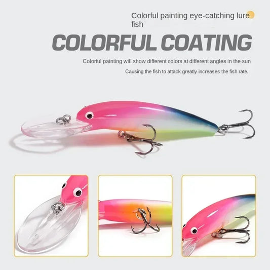 Minnow 90mm/12g Long Throw Fishing Lures Deep Diving Sea fishing Hard Crankabits Wobblers Ocean Boat Fishing Tackle