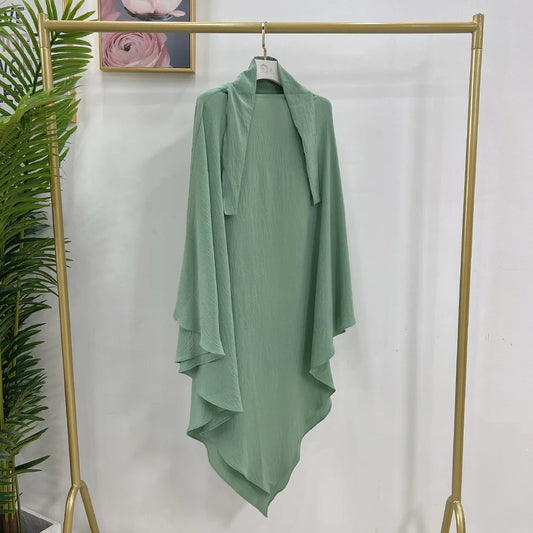 Long Khimar Overhead Hijab Scarf One Piece Amira Prayer Garment Kaftan Eid Ramadan Turkey Dubai Islamic Burqa Headdress Clothing