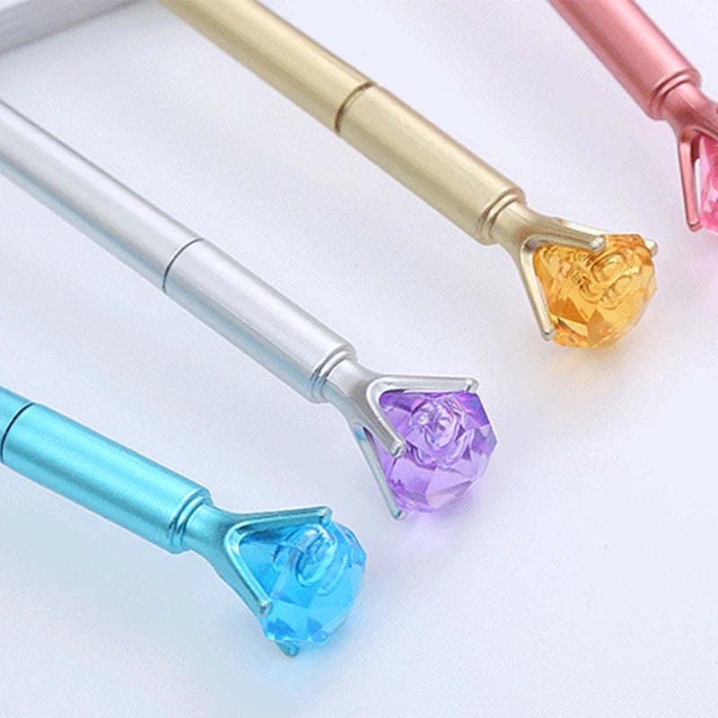 Custom Logo Diamond Comb Gel Pens Cute Signature Pen Kids School Supplies Unique Pen Cheap Kawaii Stationery Office Accessories