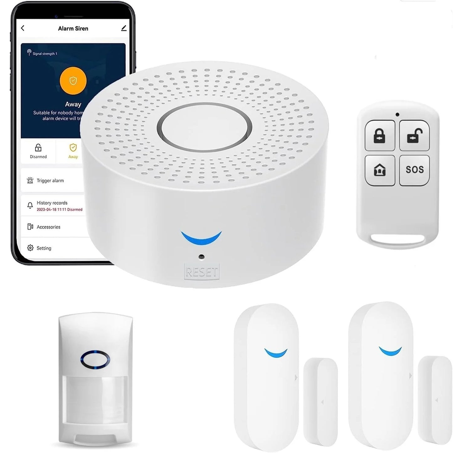 Tuya Wifi Smart Home Alarm System 433mhz Burglar Security Alarm Siren Smart Life App Control Wireless Home Alarm Kits