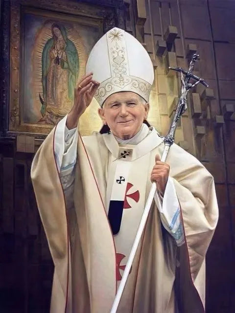 Saint Pope John Paul II 5D DIY Diamond Painting Embroidery Catholic Icons Cross Stitch Mosaic Picture Handicraft Home Decor