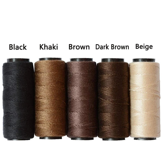 3/5 Rolls Sewing Threads Using for Hand Sewing Hair Extensions Making Wigs DIY (Black, Brown, Dark Brown, Beige, Khaki)