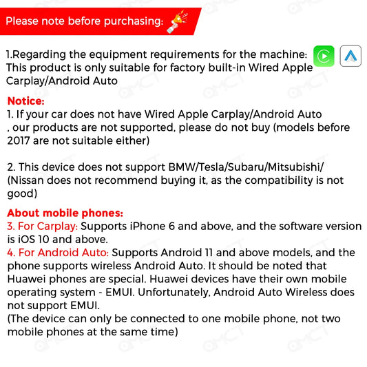 Wireless Android Auto Adapter Carplay Wireless Smart Bluetooth Dongle 2in1 For Dacia Spring Logan Sandero Stepway Duster Jogger