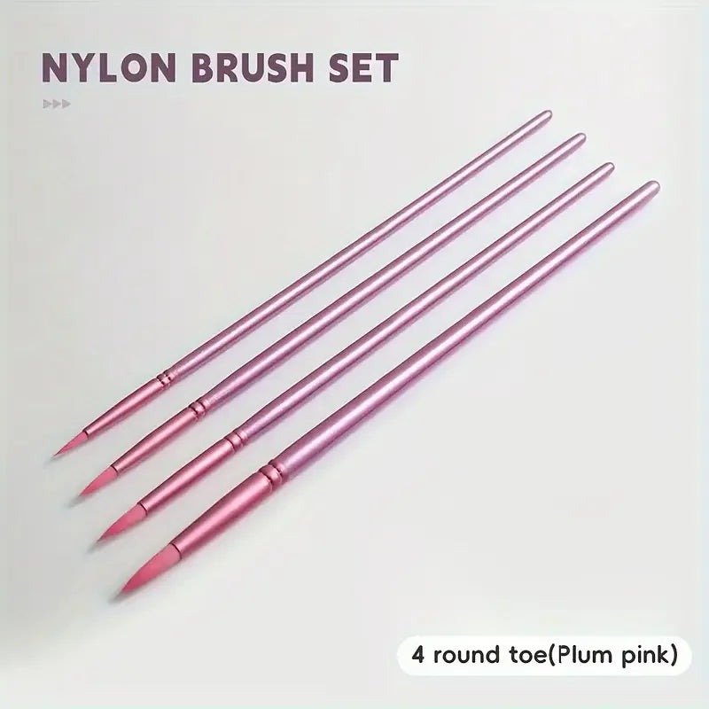 6/4 Brush Set, Sharp and Flat Watercolor Brushes, Nylon Hair Acrylic Brushes, Painting Supplies