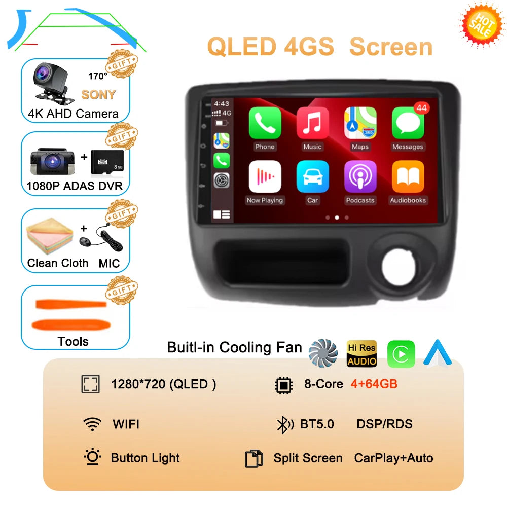 Android 14 For Toyota Vitz Yaris Echo 1999-2005 Carplay Auto Car Radio Multimedia Video Player Navigation GPS No 2Din 2 Din DVD