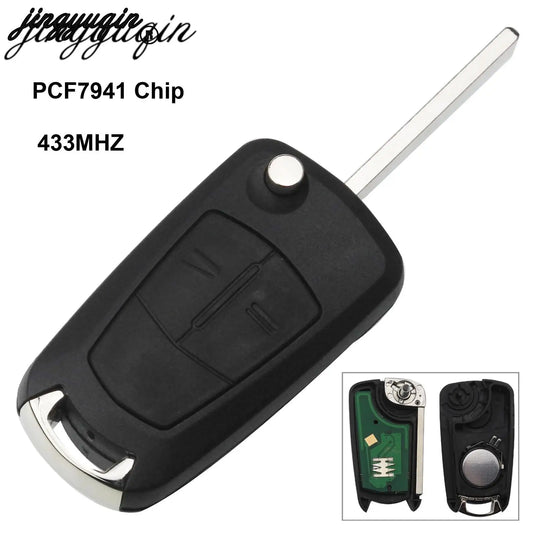 jingyuqin WALKLEE Remote Key suit Fod 2 Button 433Mhz PCF7941 For Opel/Vauxhall Astra H 2004-2009 Zafira B 2005 - 2013 Car Flip
