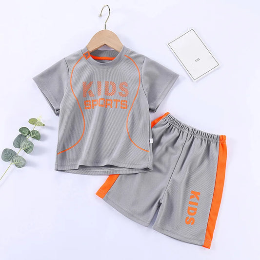 Kids Clothes Set Boy Girl Shorts and Short Sleeves Summer Clothing Sport Casual Children Top and Bottom Clothes Set