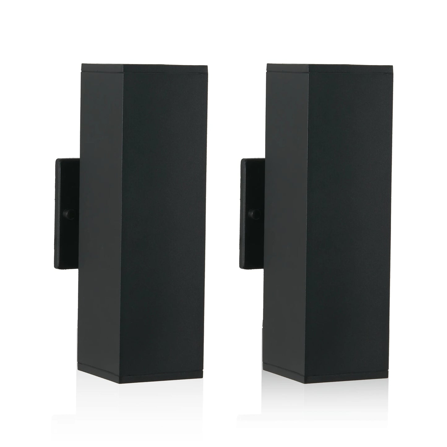 2-Pack Outdoor Wall Light IP65 Waterproof Up & Down GU10 Bulb Wall Sconce Black Aluminum Exterior Light for Porch, Patio, Garage