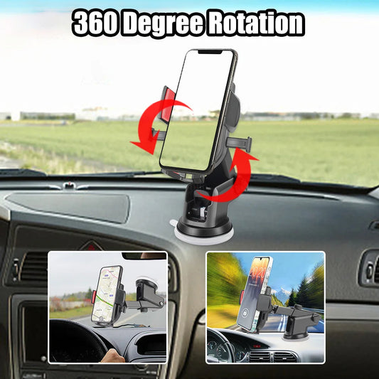 Truck Interior Phone Holder For 66-84mm Width Mobile Phone Stand GPS Navigation Support 360° Rotating Strong Suction Car Holder