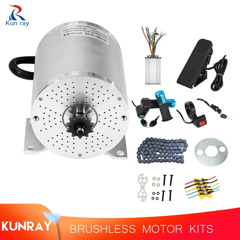Kunray 1000W 3000W 72V E-bike DC Motor Brushless Controller for Motor 36V 48V 2000W with Speed Throttle for Scooters Go-Karts
