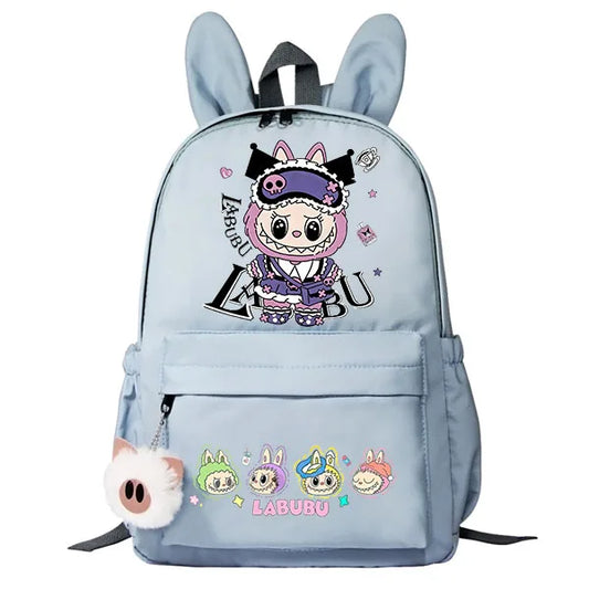 lububu Girls School Backpack Kawaii Children Backpack Cartoon Schoolbag Cute Girls School Supplies Travel Rabbit Ears Mochila