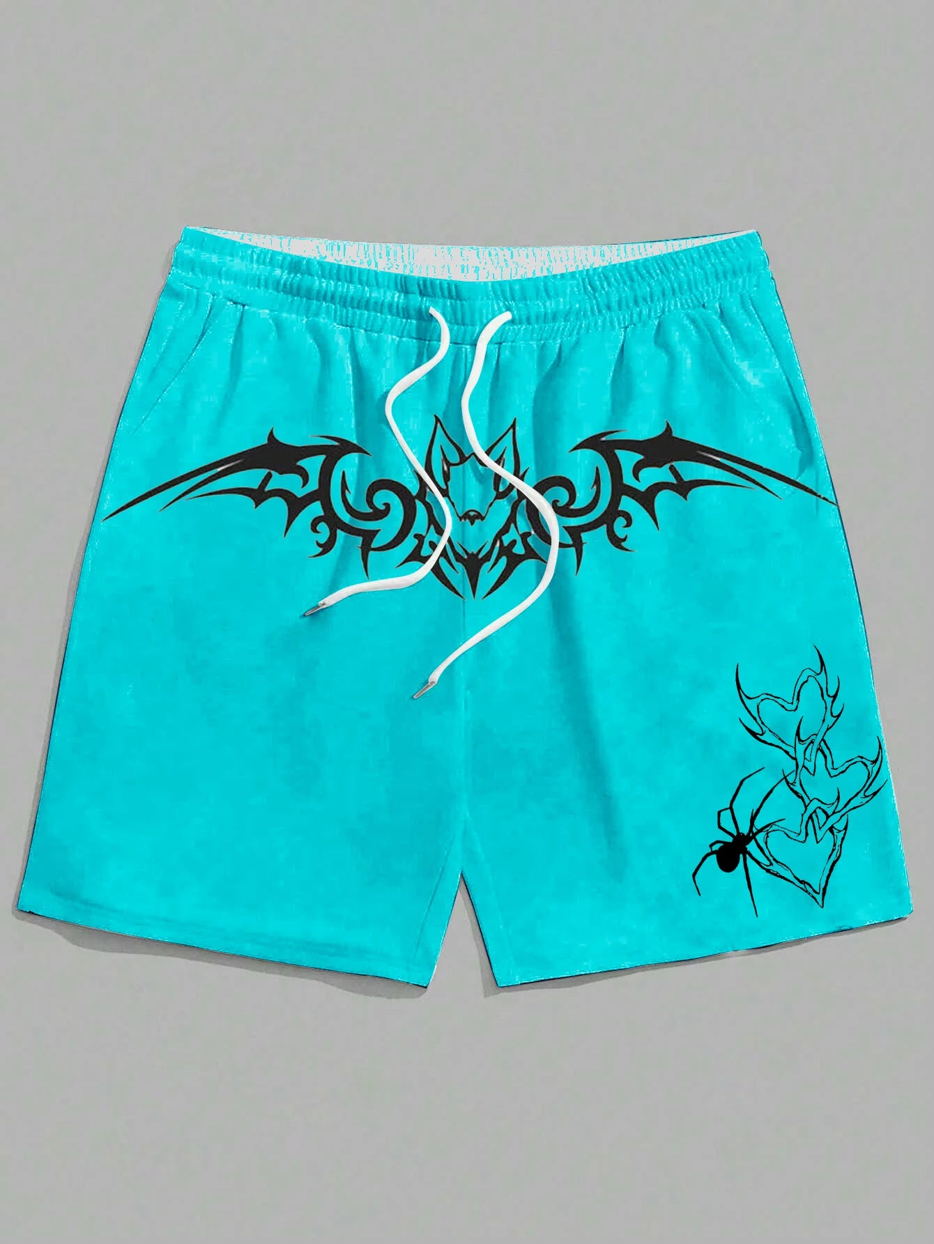 New men's summer shorts loose casual home shorts 3D printed sporty three headed wolf print Harajuku shorts Hawaii beach shorts