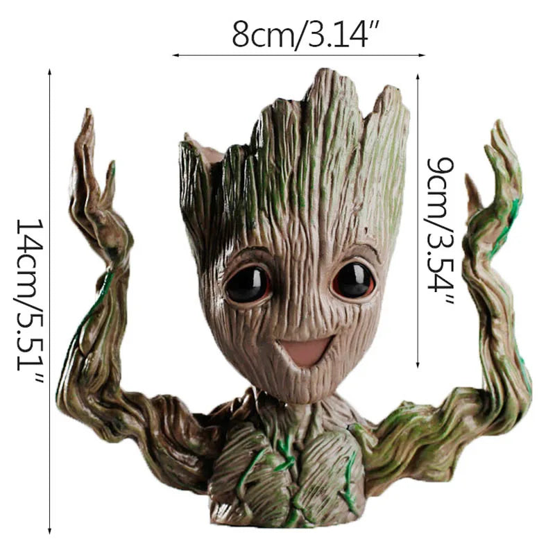 Groot Flowerpot Home Decoration Vases Multifunction Groot Flower Pot Ornaments Arrangement Action Character Figurine Pen Holder