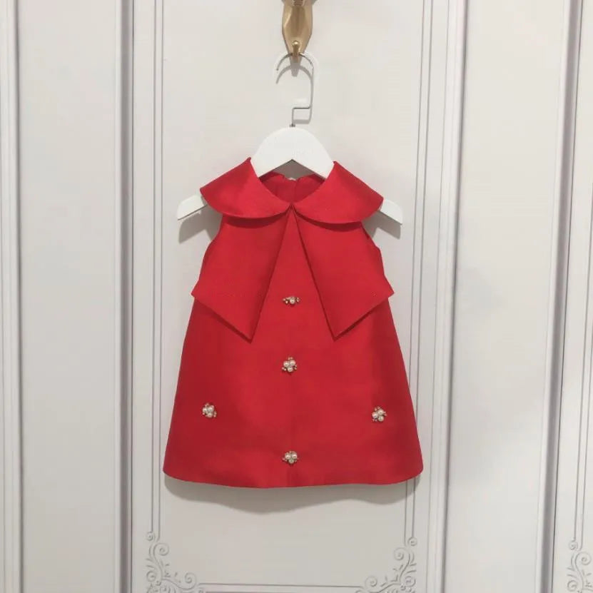 Flower Girl Pink Gown Children Birthday Baptism Dresses For Kids Elegant Lace Bow Frocks Girls Boutique Party Clothes A1339