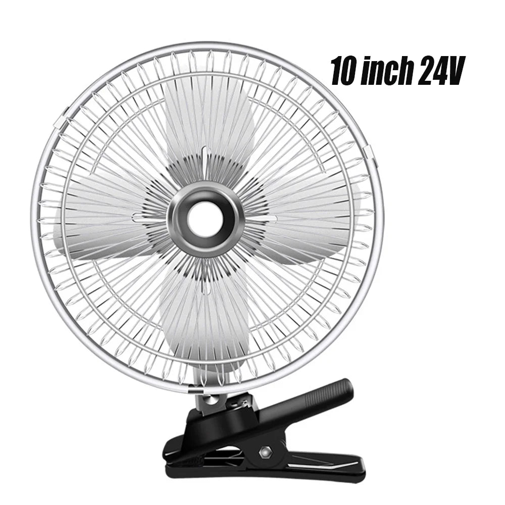 Clip Car Fan Portable 12V/24V Cooling Low Noise Electric Fan Ventilador Air Conditioner With Cigarette Lighter Suitable Truck