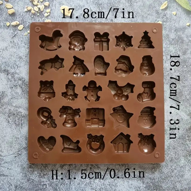 1pc Non-Stick Christmas Chocolate Mold - 25 Cavities for Delicious Xmas Treats Christmas Handicrafts