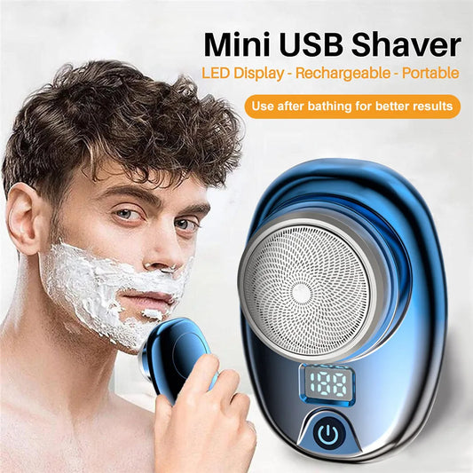 Mini Electric Travel Shaver For Men Pocket Size Washable Rechargeable Portable Painless Cordless Trimmer Knive Face Beard Razor