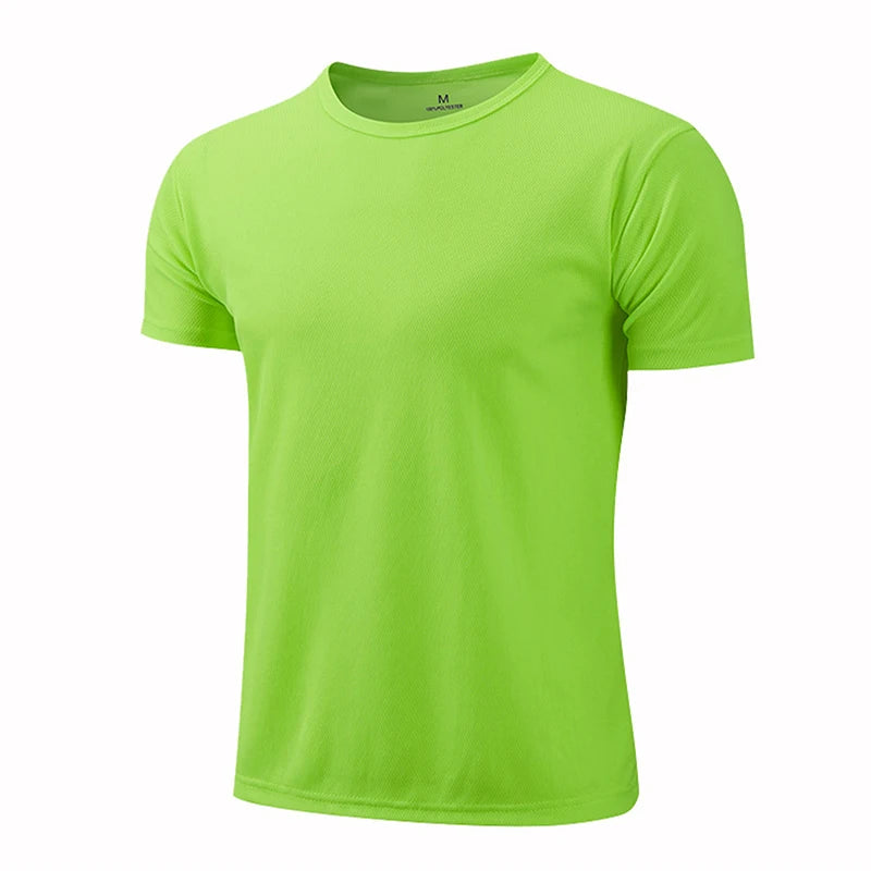 Women Men Quick Drying Short Sleeve Tees Summer Gym Running O-Neck T-Shirt Training Exercise Gym Sport Blank Tops For Printing