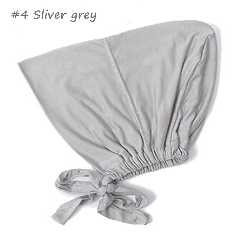 Islamic Headscarf Hijab Bonnet Female Turban Hat Ladies Headband Cap Muslim Women's Under Scarf Caps Soft Cotton Inner Hijabs