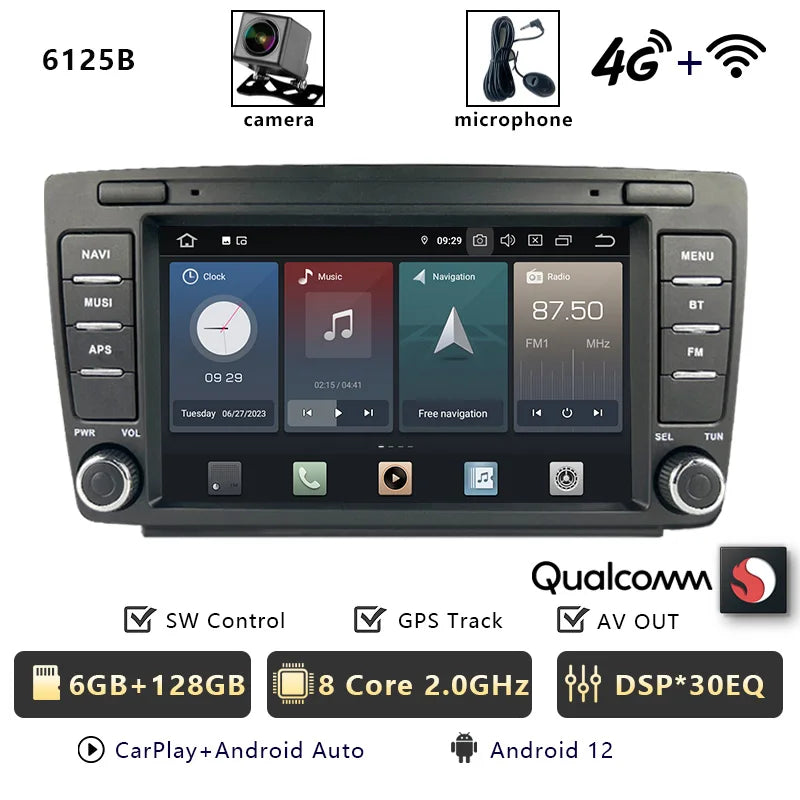 CHSTEK 7" Android Car Radio Wireless Carplay Multimedia for Skoda Octavia Mk2 A5 2004-2014 WIFI Bluetooth Plug and Play Canbus