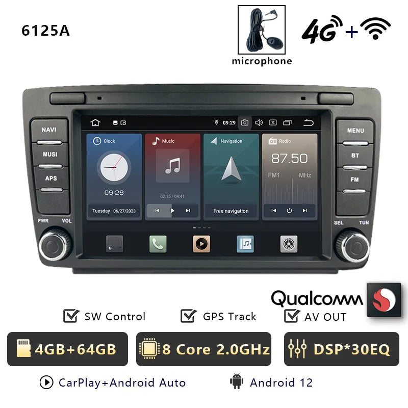 CHSTEK 7" Android Car Radio Wireless Carplay Multimedia for Skoda Octavia Mk2 A5 2004-2014 WIFI Bluetooth Plug and Play Canbus